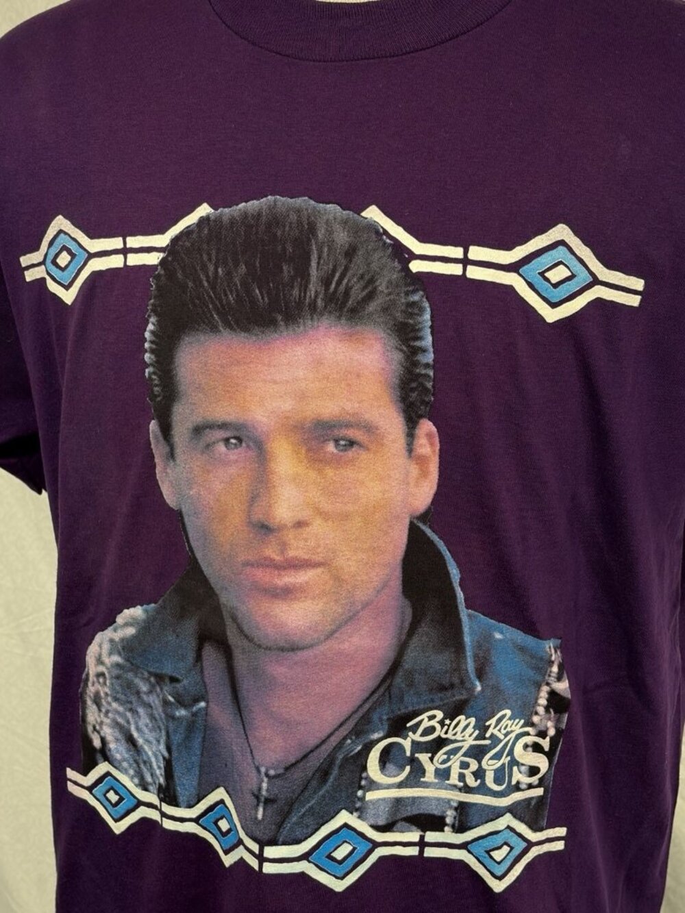 Vtg 90s Single Stitch Billy Ray Cyrus Country Music Tee XL USA 50/50 Western - Picture 2 of 11